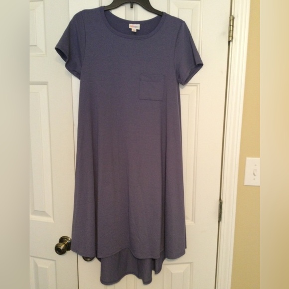 Lularoe NWOT XS Solid Blue High-low Carly Dress - Picture 1 of 2